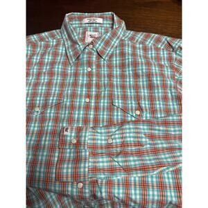 Cruel Girl Denim Festival Western Cowgirl Pearl Snap Shirt Women Medium Aztec